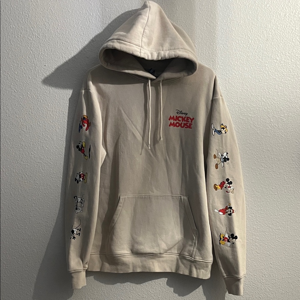 DISNEY Mickey Mouse HOODIE Mickey On Sleeves